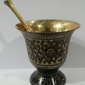 Engraved Brass Mortar And Pestle